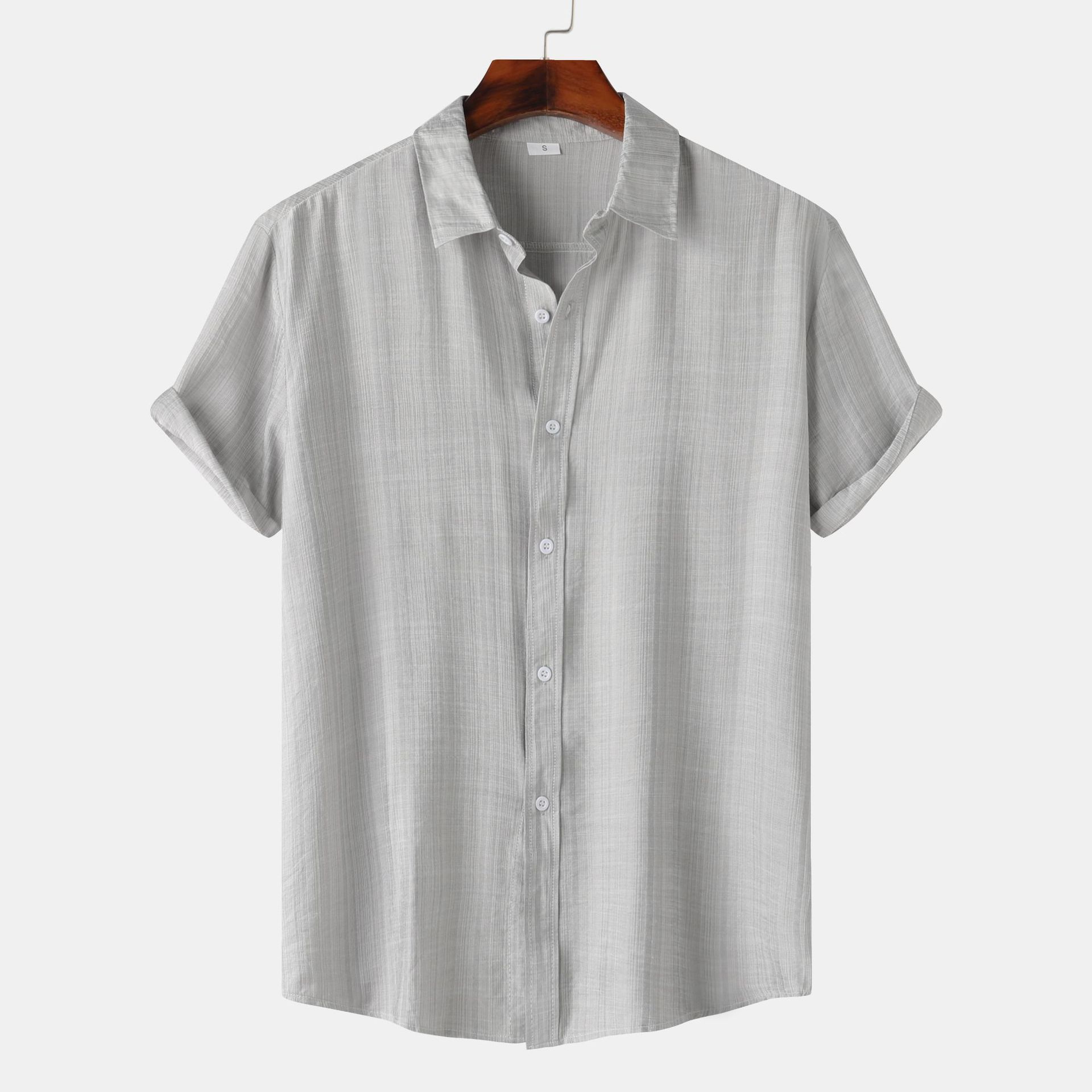 Teenagers Solid Color Short-sleeved Lapel Shirt Top - 𝓢𝓱𝓸𝓹𝓵𝓮𝓬𝔂