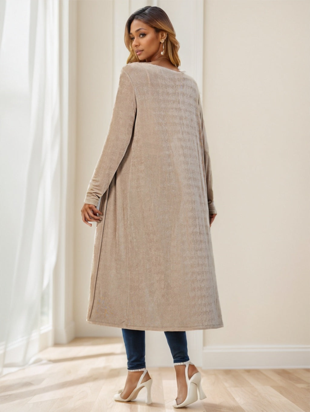 Women's Longline Knitted Cardigan Jacket - 𝓢𝓱𝓸𝓹𝓵𝓮𝓬𝔂