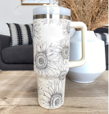 40 Oz Tumbler With Handle Straw Insulated, Stainless Steel Spill Proof Vacuum Coffee Cup Tumbler With Lid Tapered Mug Gifts For Valentine Lover Suitable For Car Gym Office Travel - 𝓢𝓱𝓸𝓹𝓵𝓮𝓬𝔂