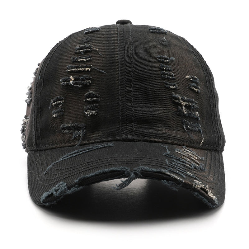 Retro Pure Color Washed Hole Light Board Baseball Cap - 𝓢𝓱𝓸𝓹𝓵𝓮𝓬𝔂