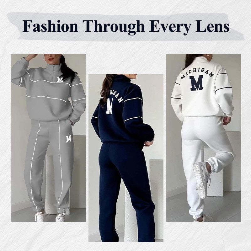 Womens 2 Piece Outfits Lounge Hoodless Pullover Sweatshirt Sweatsuit Sets Sweatshirt Baggy Fashion Sweatpants With Pockets - 𝓢𝓱𝓸𝓹𝓵𝓮𝓬𝔂