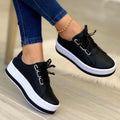 Fashion Flats Sneakers Women Ribbon Lace-up Platform Shoes - 𝓢𝓱𝓸𝓹𝓵𝓮𝓬𝔂