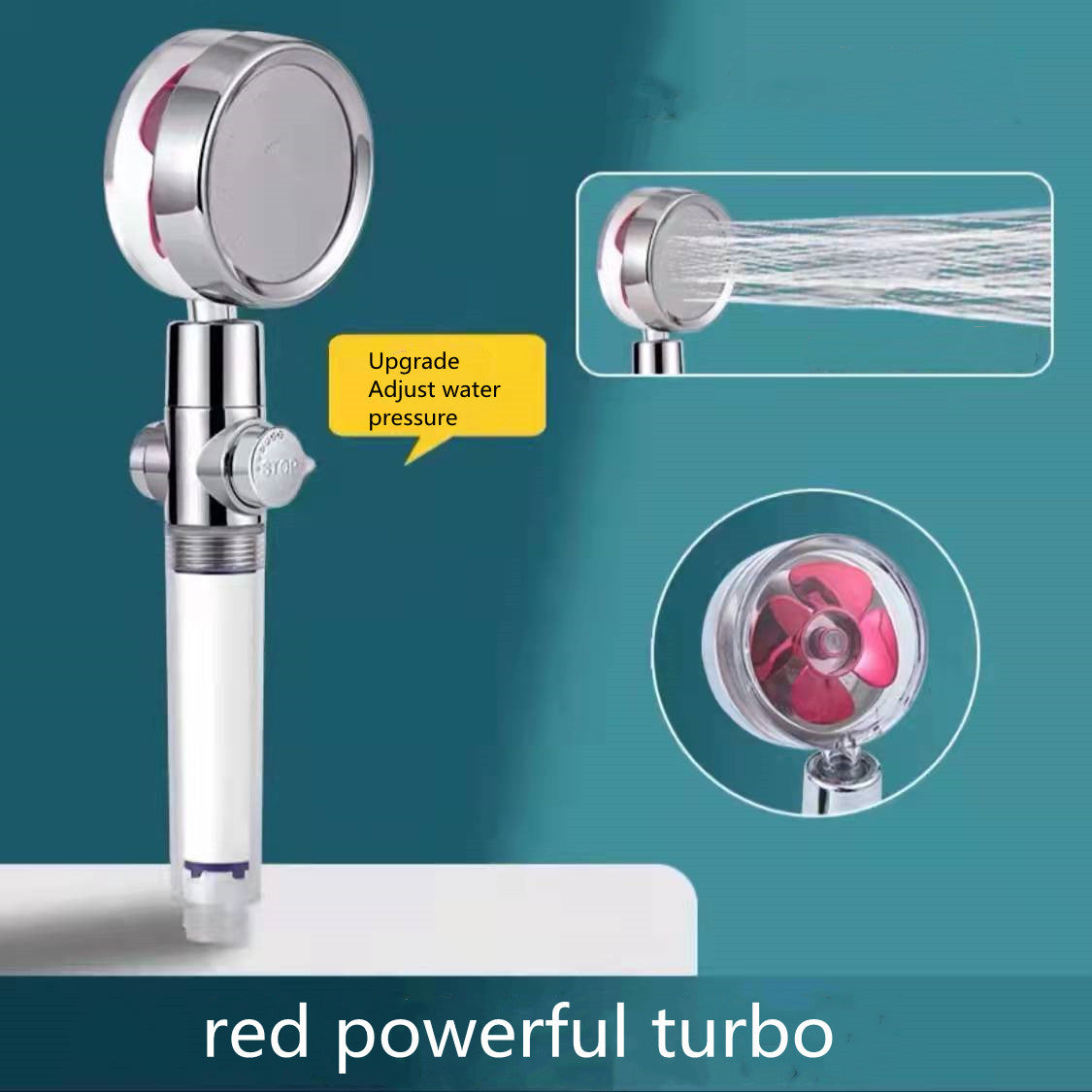 Shower Head Water Saving Flow 360 Degrees Rotating With Small Fan ABS Rain High Pressure Spray Nozzle Bathroom Accessories - 𝓢𝓱𝓸𝓹𝓵𝓮𝓬𝔂