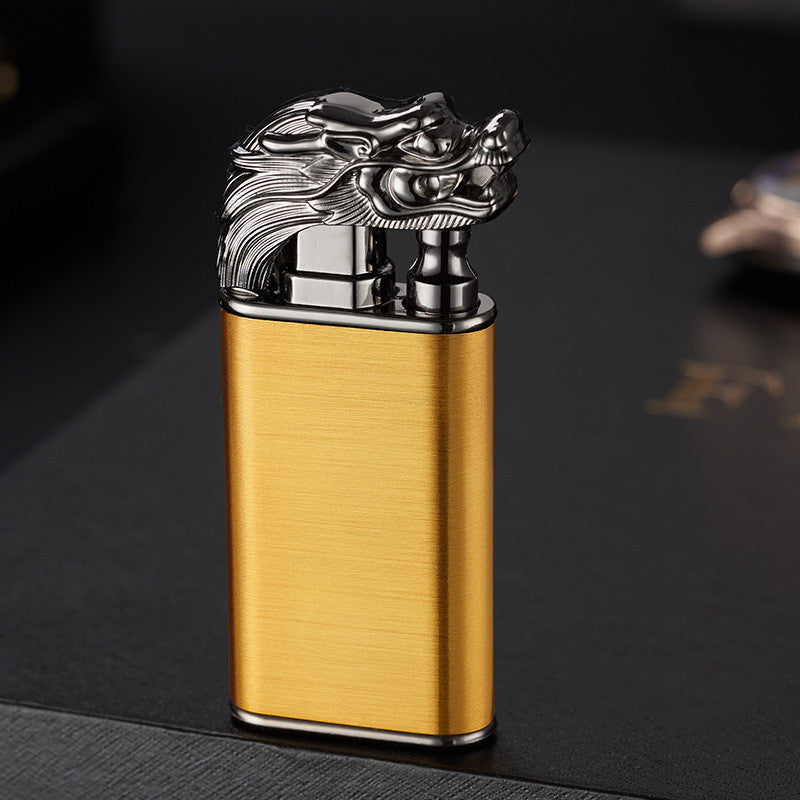 Creative Blue Flame Lighter Dolphin Dragon Tiger Double Fire Metal Winproof Lighter Inflatable Lighter - 𝓢𝓱𝓸𝓹𝓵𝓮𝓬𝔂