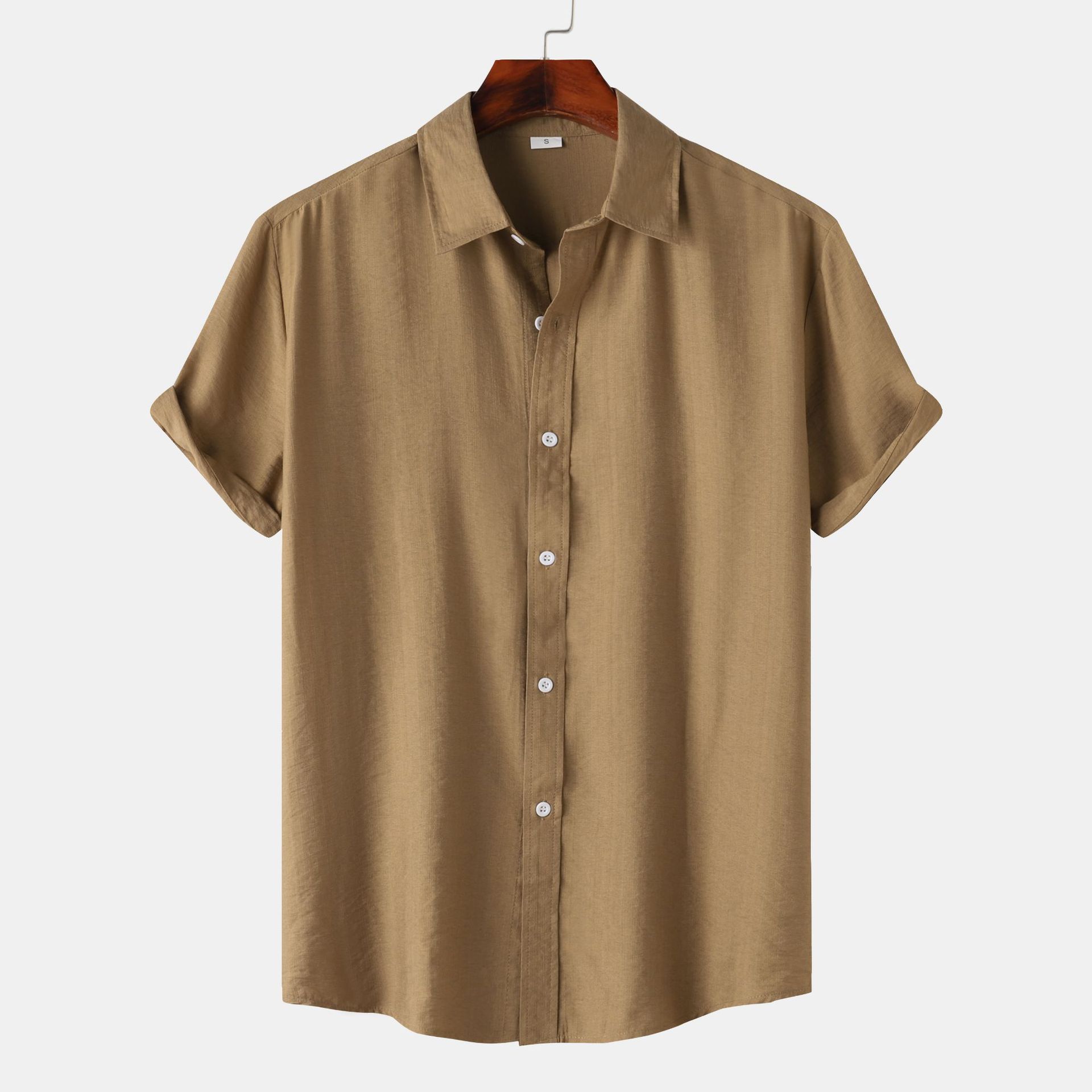 Teenagers Solid Color Short-sleeved Lapel Shirt Top - 𝓢𝓱𝓸𝓹𝓵𝓮𝓬𝔂