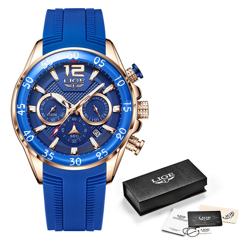 Quartz Men's Waterproof Watch Multi-function - 𝓢𝓱𝓸𝓹𝓵𝓮𝓬𝔂