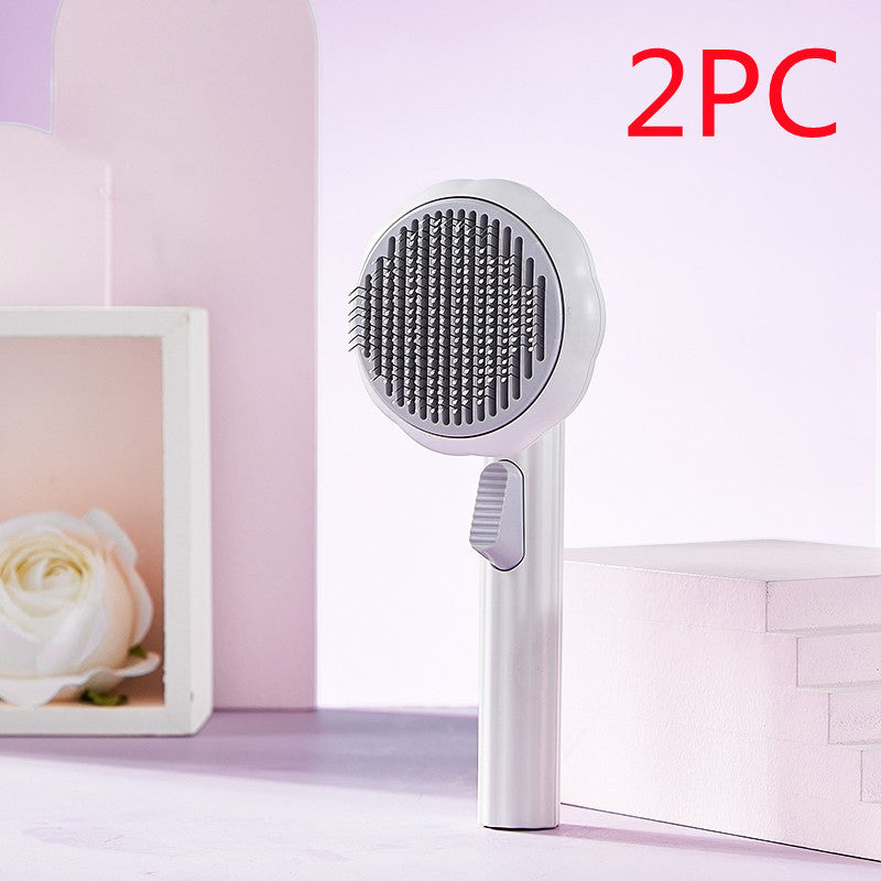 New Pet Cat Brush Hot Selling Hand-held Steel Wire Self-cleaning Comb Looper For Hair Removal - 𝓢𝓱𝓸𝓹𝓵𝓮𝓬𝔂