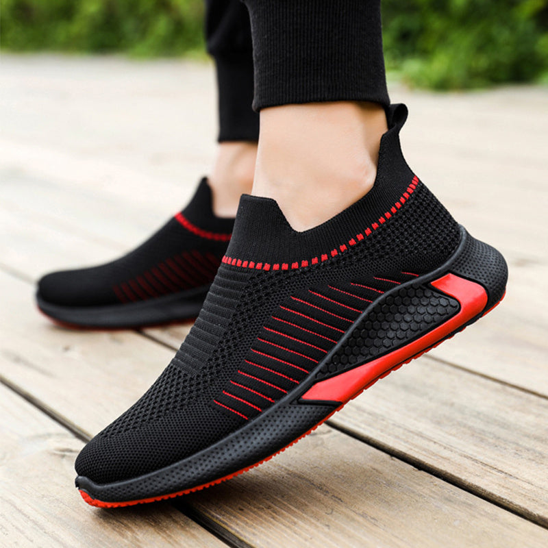 Fashion Mesh Sock Shoes With Striped Design Men Outdoor Breathable Slip-on Sneakers Csuale Lightweight Running Sports Shoes - 𝓢𝓱𝓸𝓹𝓵𝓮𝓬𝔂