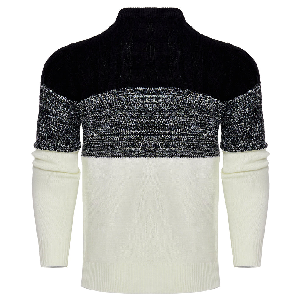 Men's Casual Color Block Long Sleeve Cable Knit Pullover Sweater - 𝓢𝓱𝓸𝓹𝓵𝓮𝓬𝔂