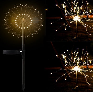 New Ground Plug Solar Fireworks Light LED Light String Copper Wire Outdoor Garden Decoration Star Lights Christmas Lights - 𝓢𝓱𝓸𝓹𝓵𝓮𝓬𝔂