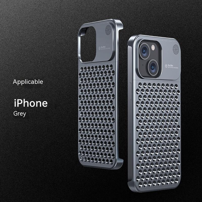 Aluminum Alloy Phone Case For 14 13 Pro Max Plus Hollow Heat Dissipation Anti-fall Full Body Shockproof Phone Cove - 𝓢𝓱𝓸𝓹𝓵𝓮𝓬𝔂