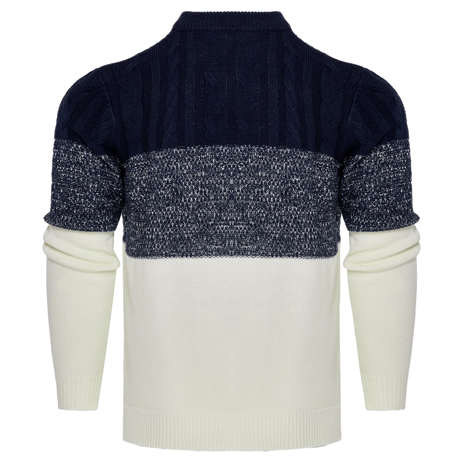 Men's Casual Color Block Long Sleeve Cable Knit Pullover Sweater - 𝓢𝓱𝓸𝓹𝓵𝓮𝓬𝔂