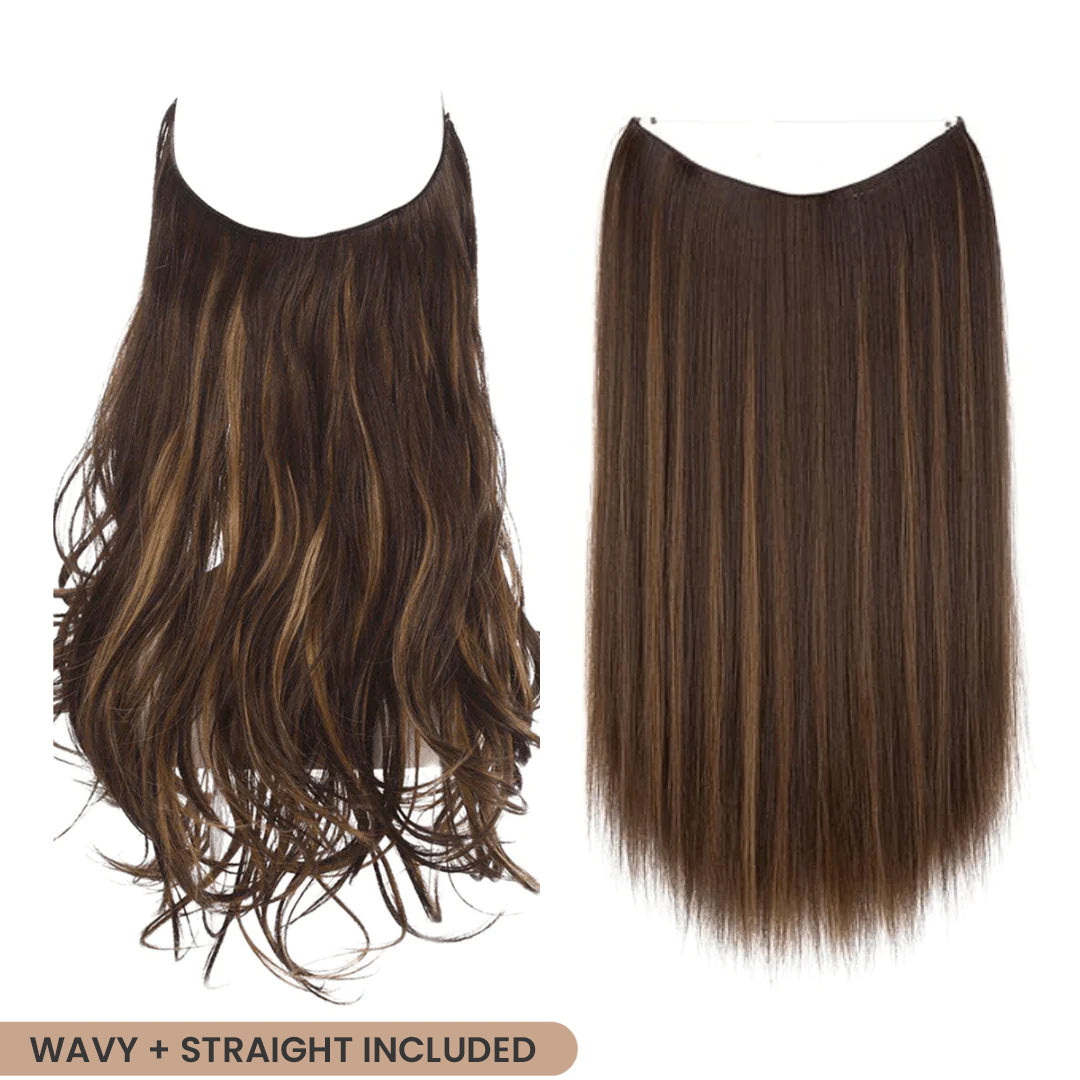 S-noilite 20 inches Invisible Wire No Clips in Hair Extensions Secret Fish Line Hairpieces Silky Straight Synthetic - 𝓢𝓱𝓸𝓹𝓵𝓮𝓬𝔂
