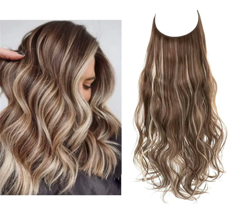 Wig Female Extension Chemical Fiber Long Curly Hair Matte High-temperature Fiber Fishing Thread Wig Set - 𝓢𝓱𝓸𝓹𝓵𝓮𝓬𝔂