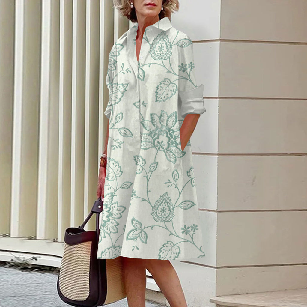 Casual Retro Flower Commuter Collar Shirt - 𝓢𝓱𝓸𝓹𝓵𝓮𝓬𝔂