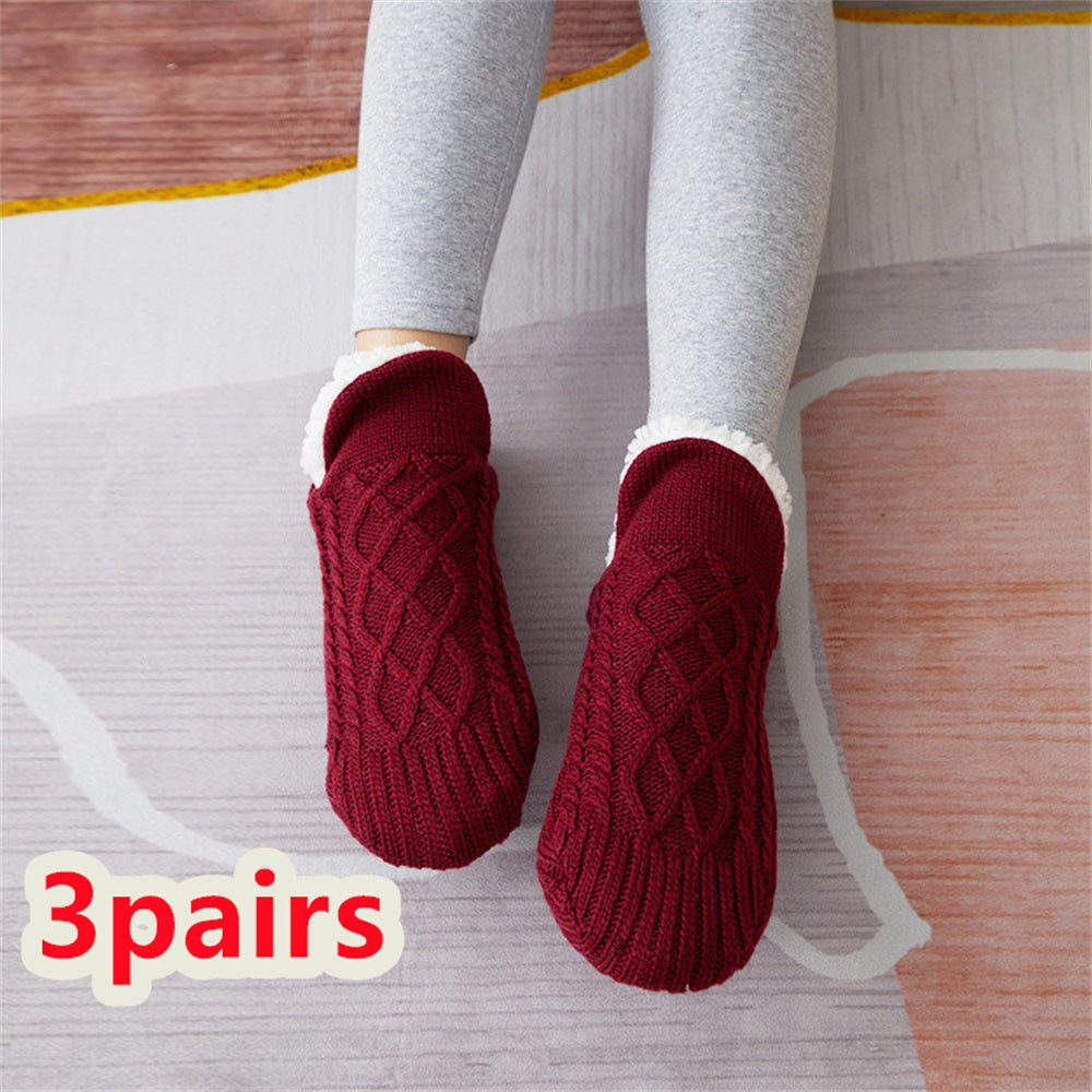 Winter Woolen Socks Women Thicken Warm Home Bedroom Socks Slippers Men Non-slip Foot Warmer Snow Socks Calcetines Mujer - 𝓢𝓱𝓸𝓹𝓵𝓮𝓬𝔂