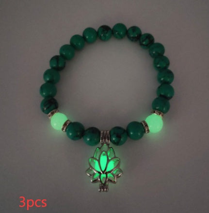Energy Luminous Lotus Natural Stone Bracelet Yoga Healing Luminous Glow In The Dark Charm Beads Bracelet For Men Women Prayer Buddhism - 𝓢𝓱𝓸𝓹𝓵𝓮𝓬𝔂