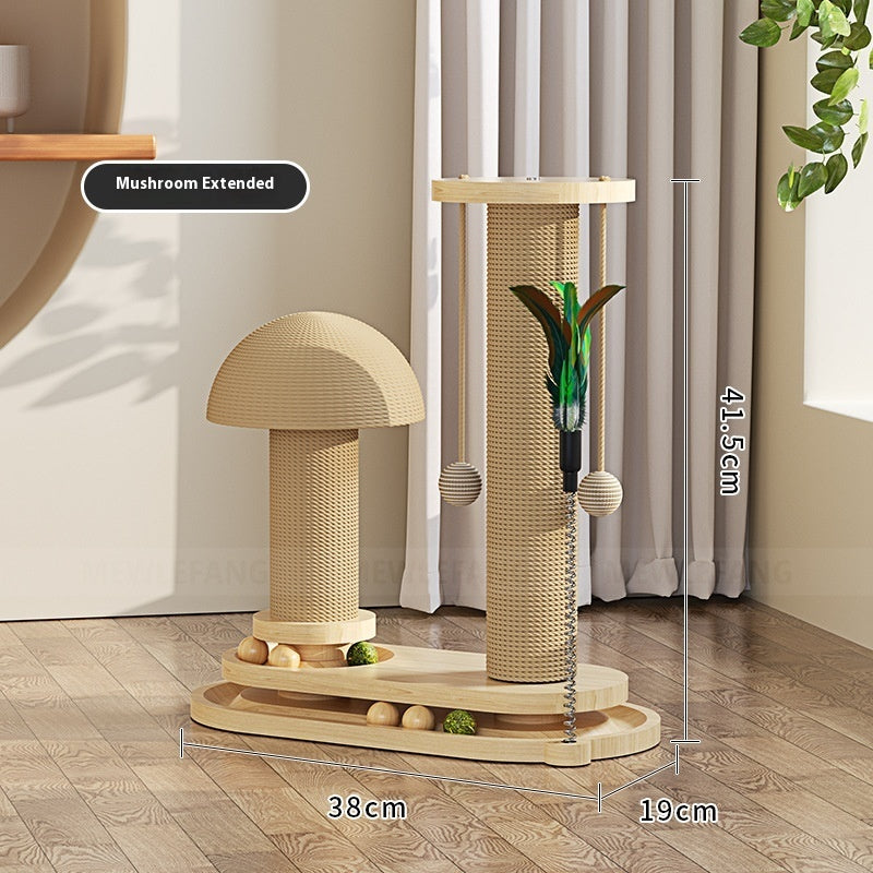 Solid Wood Cat Turntable Scratching Post Durable Toy - 𝓢𝓱𝓸𝓹𝓵𝓮𝓬𝔂