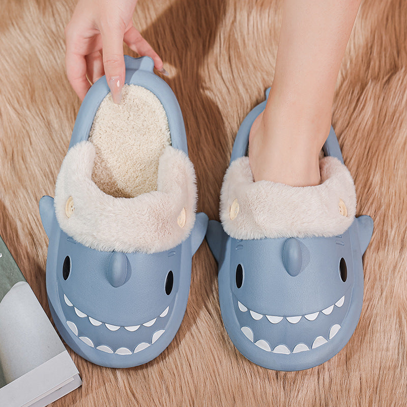 Winter Shark Shoes House Slippers With Button EVA Couple Slippers - 𝓢𝓱𝓸𝓹𝓵𝓮𝓬𝔂