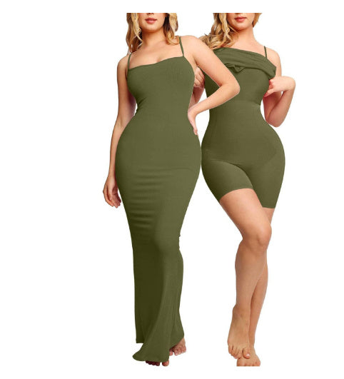 Women's Shapewear Dress Jumpsuit Tummy Tuck Lift Corset Open Crotch Suspender Tight Long Skirt Chest Pad Bodysuit Dress - 𝓢𝓱𝓸𝓹𝓵𝓮𝓬𝔂