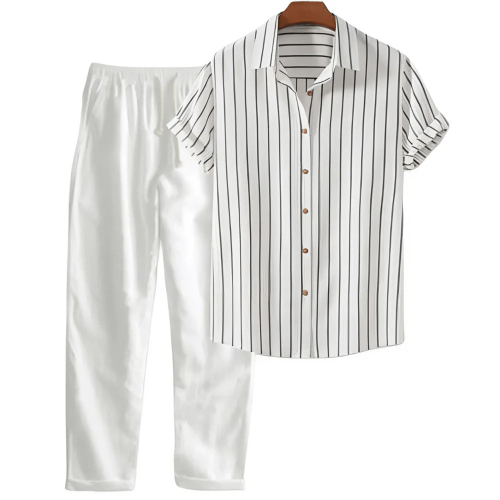 Printed Loose Short Sleeve Shirt Trousers Suit Men's Casual Suit - 𝓢𝓱𝓸𝓹𝓵𝓮𝓬𝔂