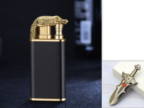 Creative Blue Flame Lighter Dolphin Dragon Tiger Double Fire Metal Winproof Lighter Inflatable Lighter - 𝓢𝓱𝓸𝓹𝓵𝓮𝓬𝔂