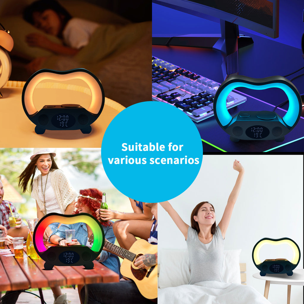 2024 New 6 In 1 Smart Remote Control Bluetooth-compatible Ambience Intelligent LED Table Lamp Multi-function Wireless Charger Night Light Bluetooth-compatible Speaker - 𝓢𝓱𝓸𝓹𝓵𝓮𝓬𝔂