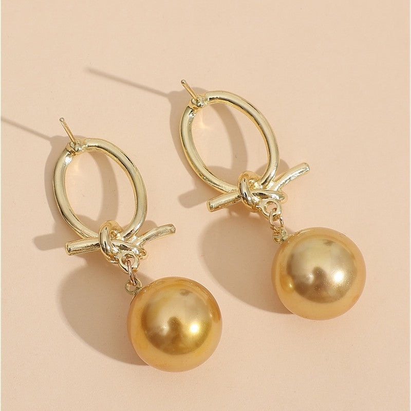Elegant French Retro Personalized Knotted Pearl Earrings - 𝓢𝓱𝓸𝓹𝓵𝓮𝓬𝔂