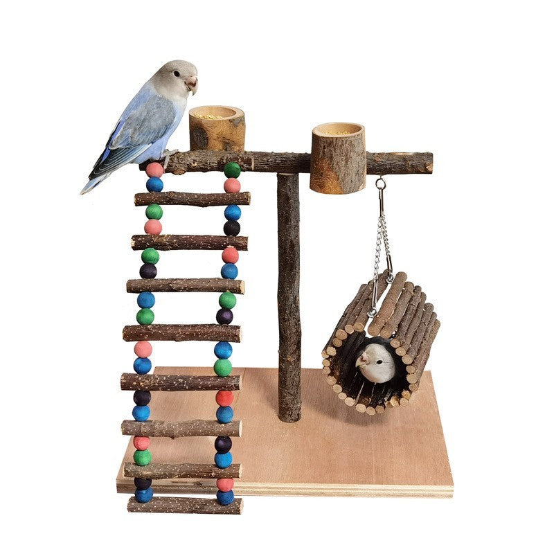 Solid Wood Parrot Station Frame Training Bird Shelf Parrot Toys - 𝓢𝓱𝓸𝓹𝓵𝓮𝓬𝔂