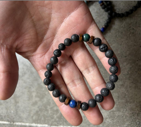 Personality Men's Black Volcanic Stone Bracelet - 𝓢𝓱𝓸𝓹𝓵𝓮𝓬𝔂