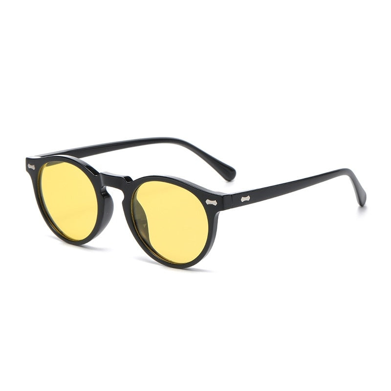 Literary retro round Japanese and Korean fashionable rice nail sunglasses - 𝓢𝓱𝓸𝓹𝓵𝓮𝓬𝔂