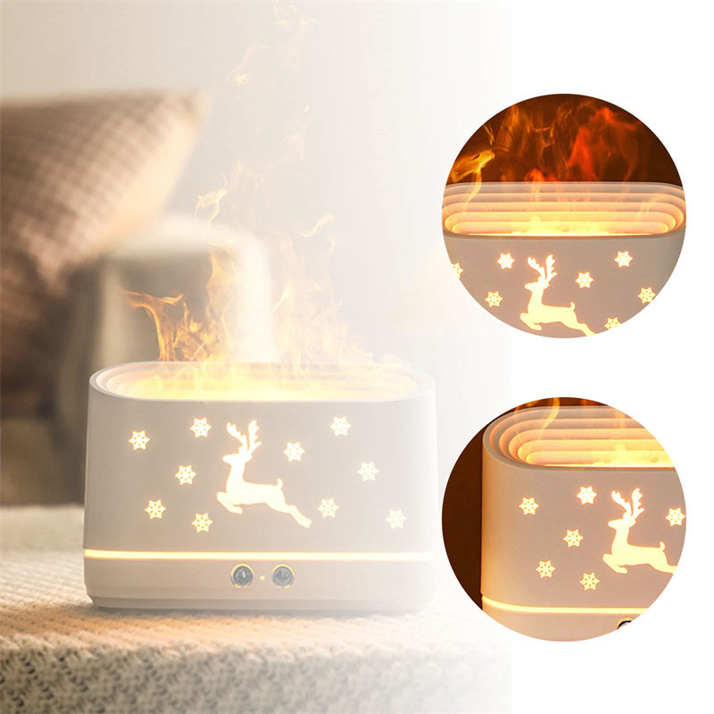 Elk Flame Humidifier Diffuser Mute Household Atmosphere Lamp Christmas Home Decorations - 𝓢𝓱𝓸𝓹𝓵𝓮𝓬𝔂