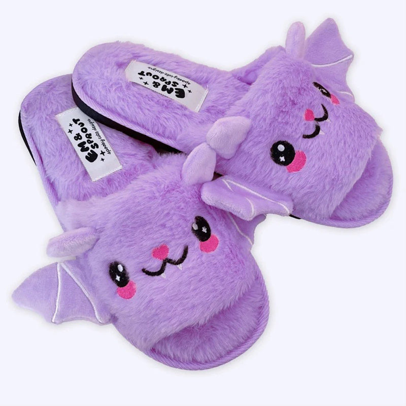 Halloween Shoes Cute Bat Slippers With Wings Winter Warm Home Slippers Women Men - 𝓢𝓱𝓸𝓹𝓵𝓮𝓬𝔂