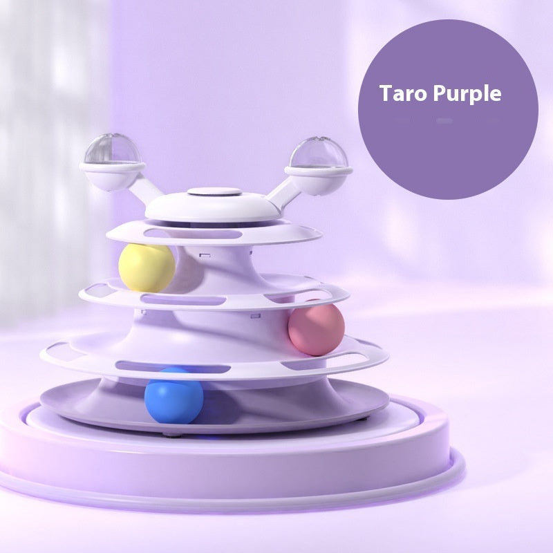 4 Levels Cat Toy Tower Turntable Roller Balls Toys Interactive Intelligence Pets Toys Training Track Puzzle Funny Games Accessories Pet Products - 𝓢𝓱𝓸𝓹𝓵𝓮𝓬𝔂