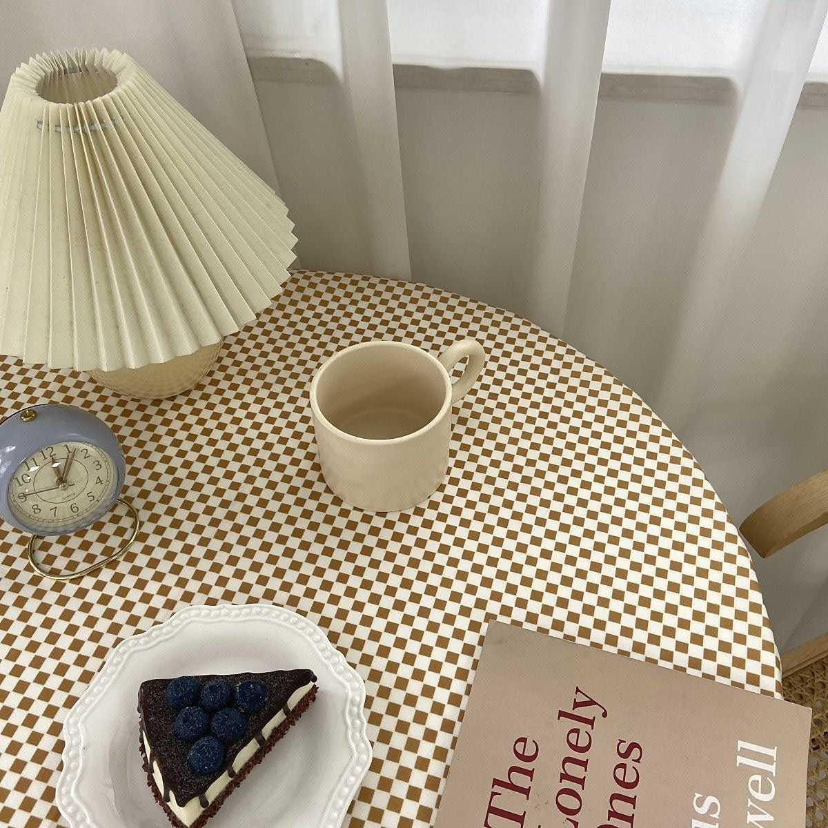 Yellow Checkered Contrast Color Tablecloth - 𝓢𝓱𝓸𝓹𝓵𝓮𝓬𝔂