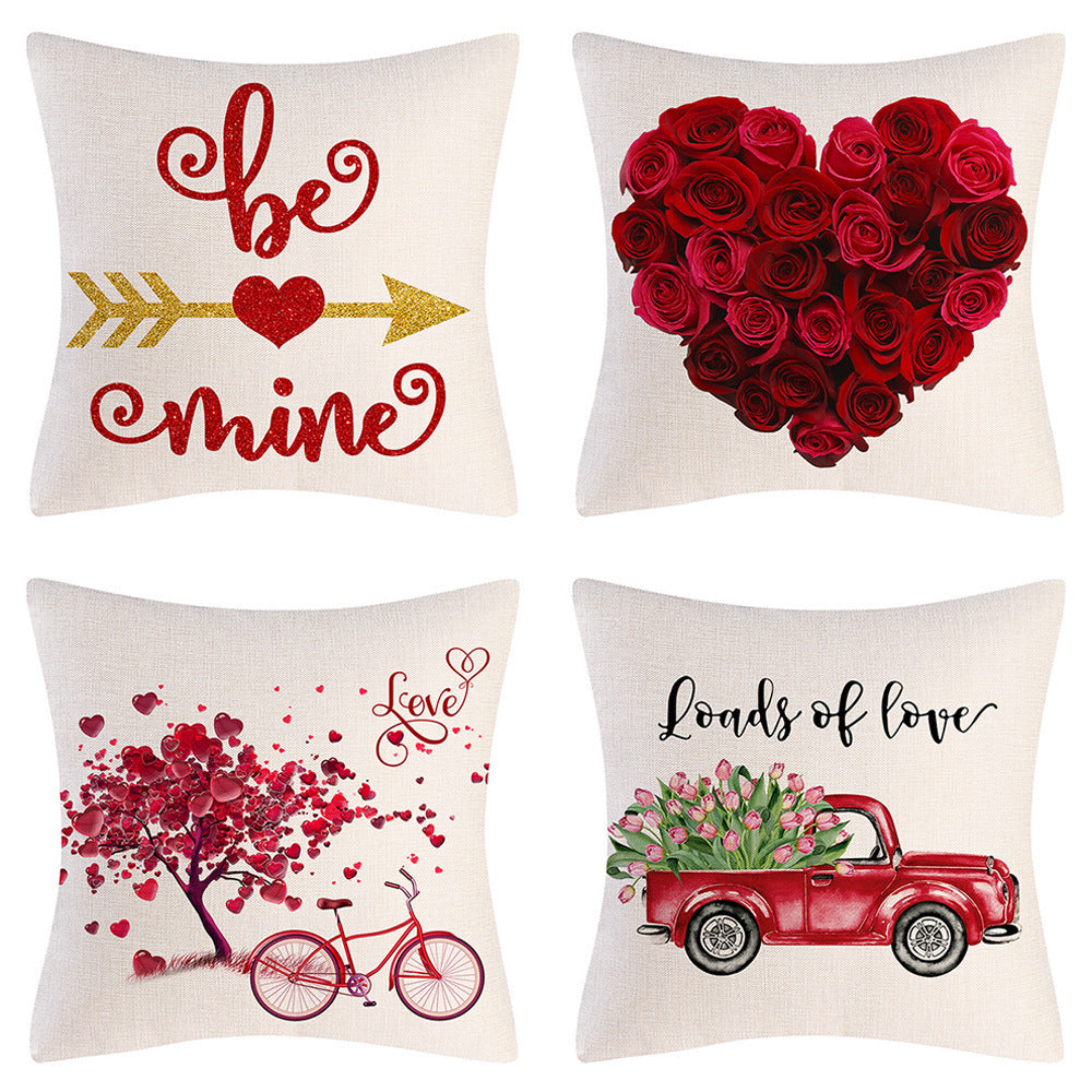 Valentine's Day Linen Pillowcase Holiday Gift - 𝓢𝓱𝓸𝓹𝓵𝓮𝓬𝔂