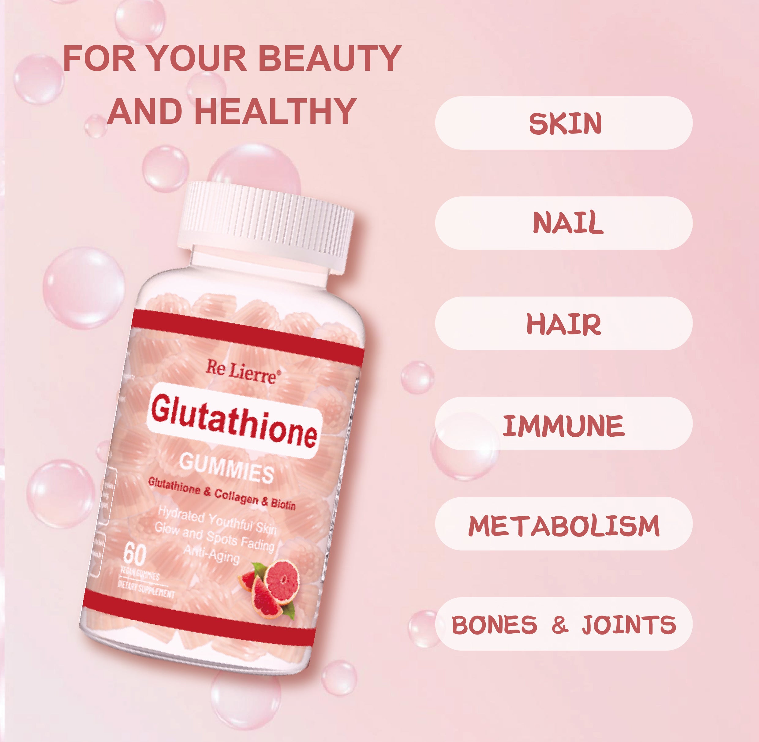 Glutathione Collagen Gummies Grapefruit Flavor - 𝓢𝓱𝓸𝓹𝓵𝓮𝓬𝔂