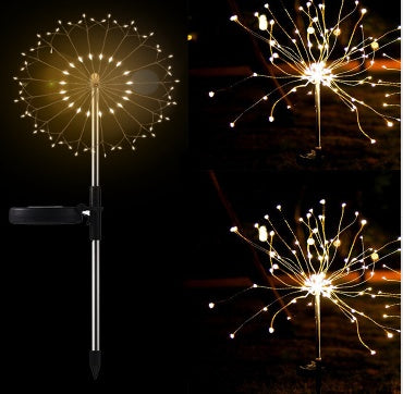 New Ground Plug Solar Fireworks Light LED Light String Copper Wire Outdoor Garden Decoration Star Lights Christmas Lights - 𝓢𝓱𝓸𝓹𝓵𝓮𝓬𝔂