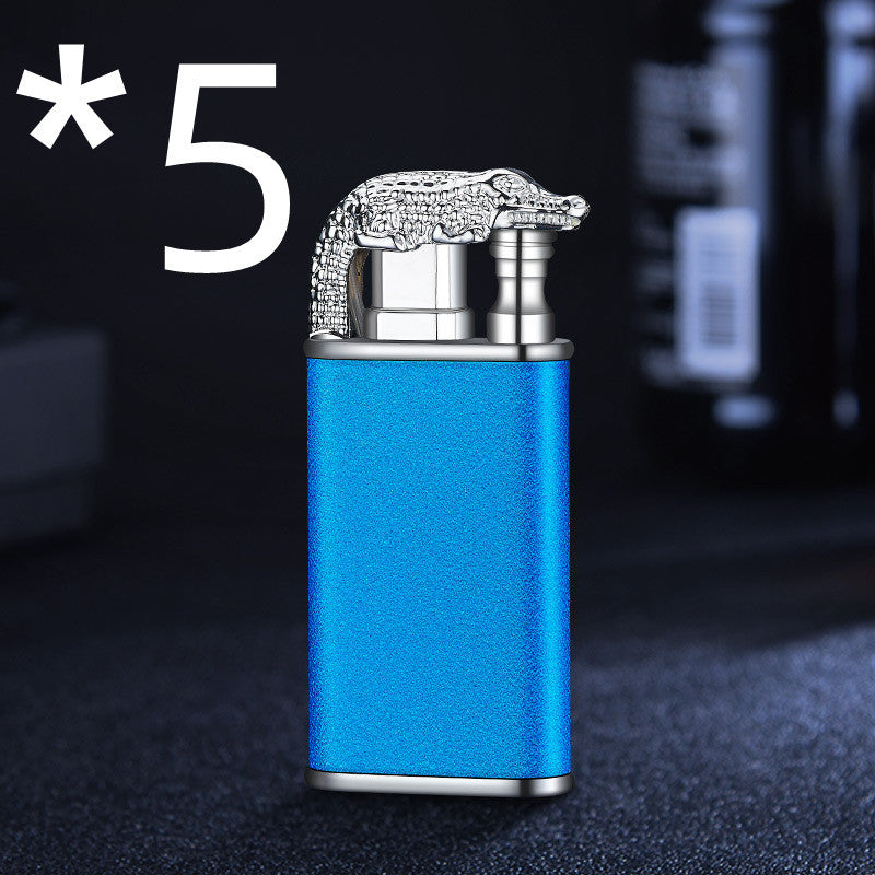 Creative Blue Flame Lighter Dolphin Dragon Tiger Double Fire Metal Winproof Lighter Inflatable Lighter - 𝓢𝓱𝓸𝓹𝓵𝓮𝓬𝔂