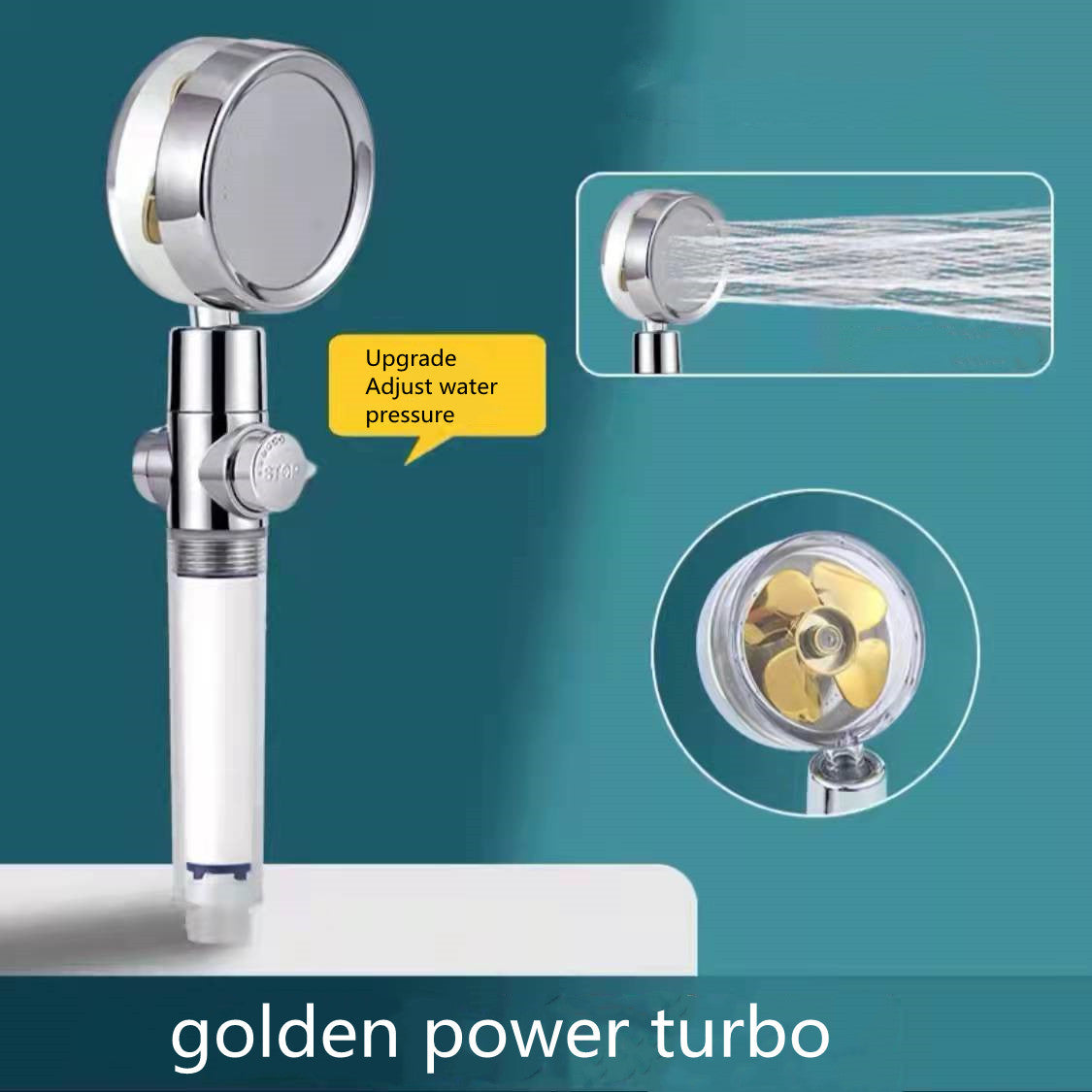 Shower Head Water Saving Flow 360 Degrees Rotating With Small Fan ABS Rain High Pressure Spray Nozzle Bathroom Accessories - 𝓢𝓱𝓸𝓹𝓵𝓮𝓬𝔂