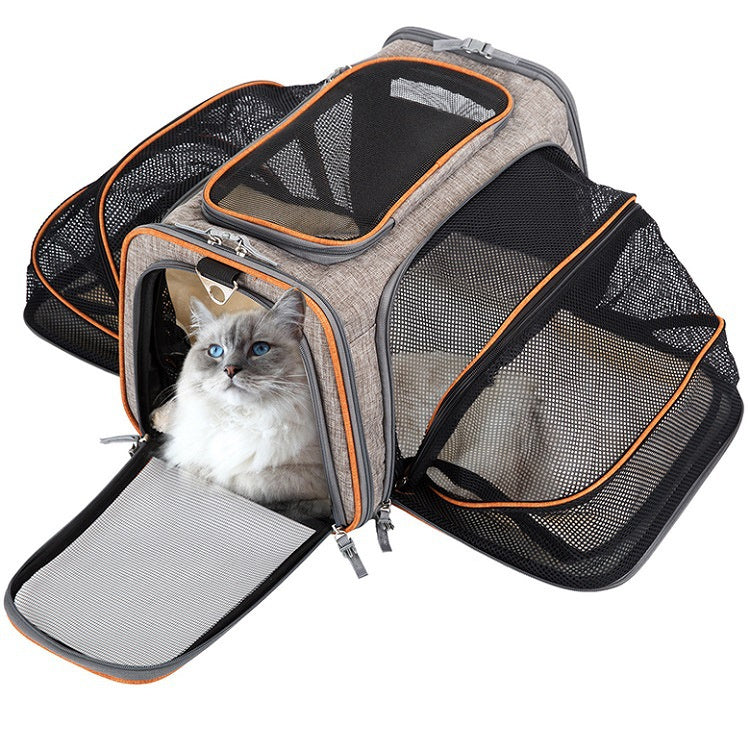 Carrier For Cat Pet Airline Approved Expandable Foldable Soft Dog Carrier Opened Doors Reflective Tapes Cat Travel Bag - 𝓢𝓱𝓸𝓹𝓵𝓮𝓬𝔂