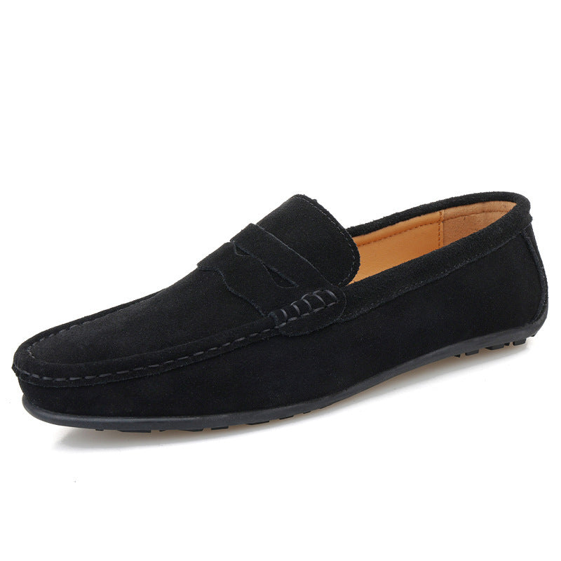 Men's Solid Color Suede British Flat Casual Shoes - 𝓢𝓱𝓸𝓹𝓵𝓮𝓬𝔂