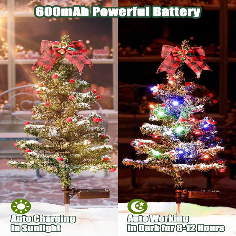 Waterproof Outdoor Christmas Decorations Solar Christmas Tree 2 Modes Yard Stake Christmas Pathway Light For Garden Yard Decor - 𝓢𝓱𝓸𝓹𝓵𝓮𝓬𝔂
