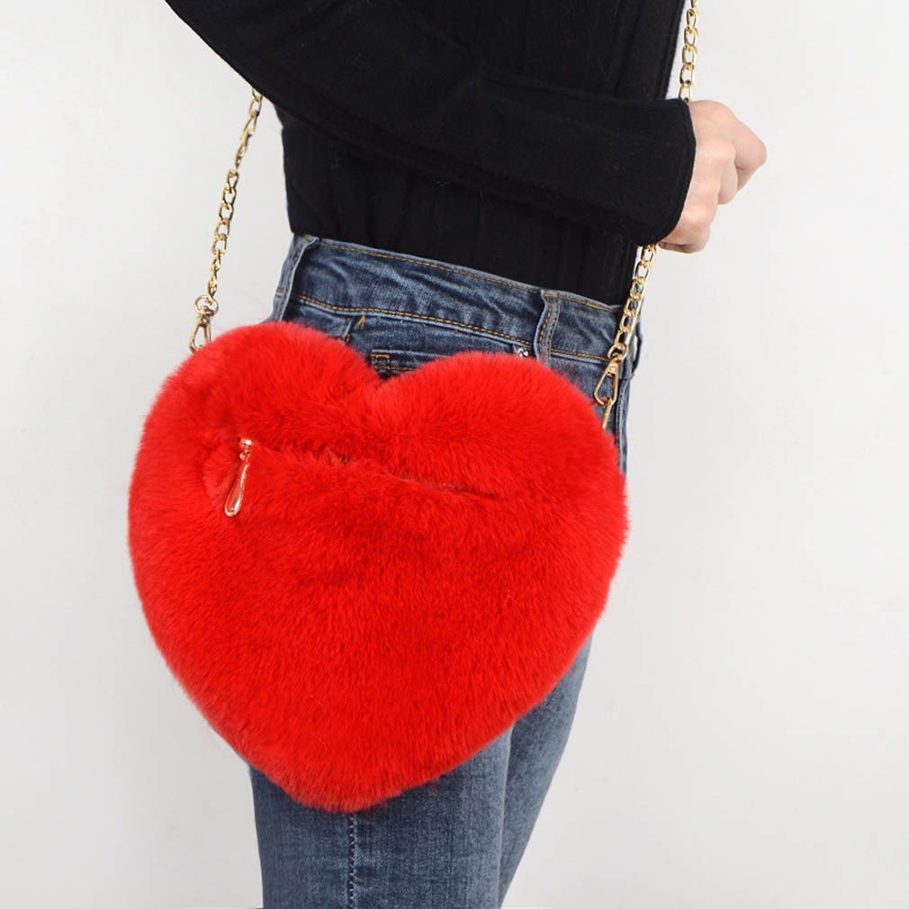 Love Bags For Women Plush Chain Shoulder Bags Valentine's Day Party Bag - 𝓢𝓱𝓸𝓹𝓵𝓮𝓬𝔂