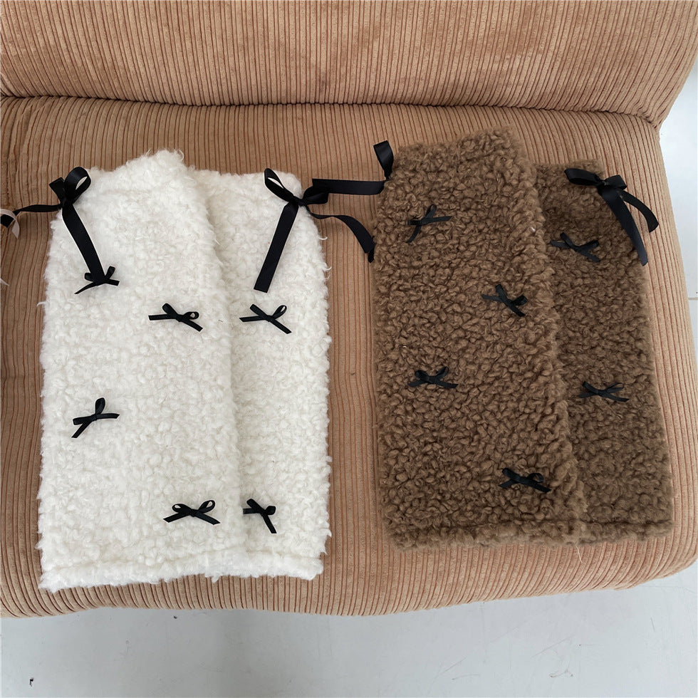 Lamb Wool Bow Foot Sock Thick Warm - 𝓢𝓱𝓸𝓹𝓵𝓮𝓬𝔂