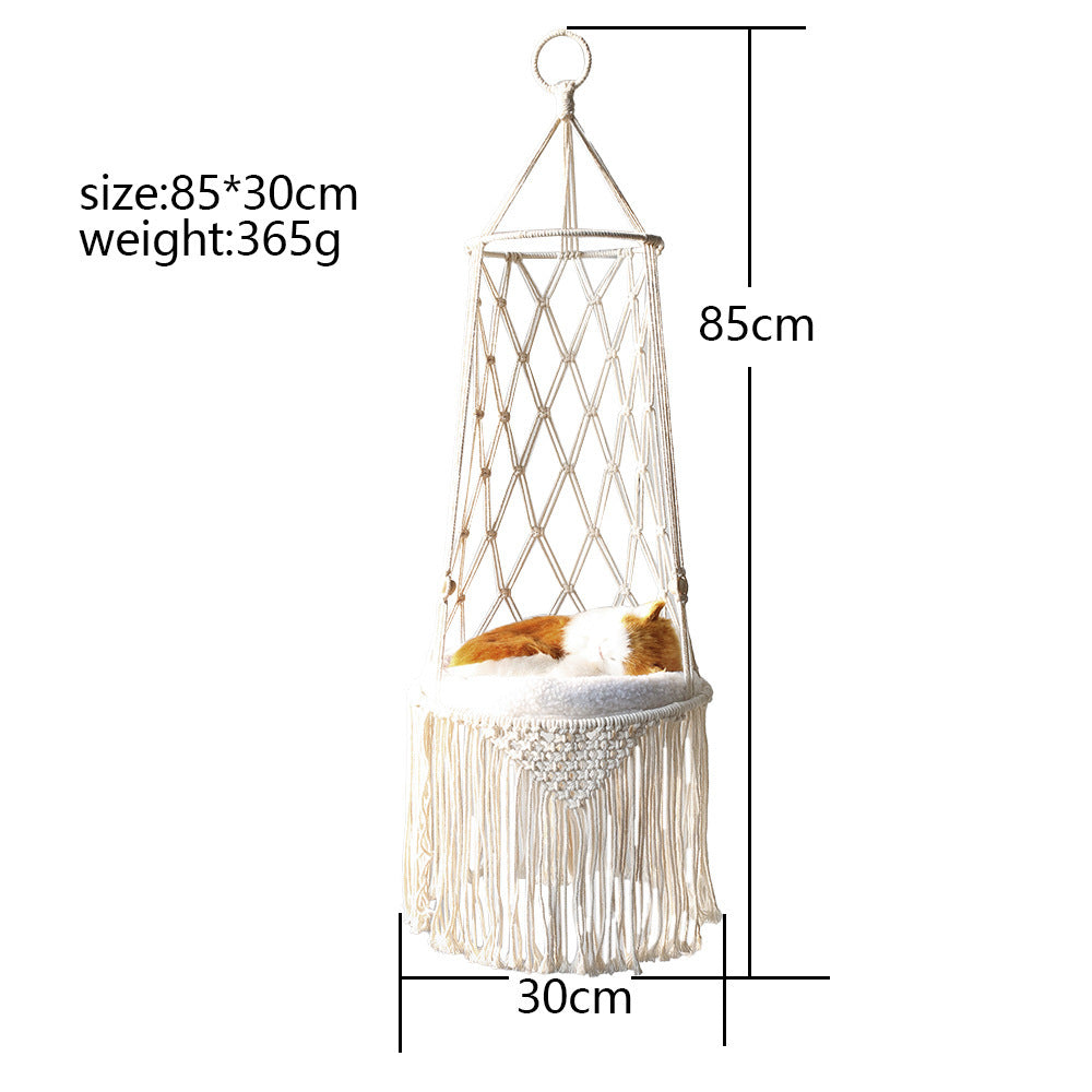 Macrame Hanging Pet Bed Macrame Cat Hammock Wall Hanging Cat Hammock Macrame Cat Bed-Pet Gifts Hammock Macrame Cat Swing - 𝓢𝓱𝓸𝓹𝓵𝓮𝓬𝔂