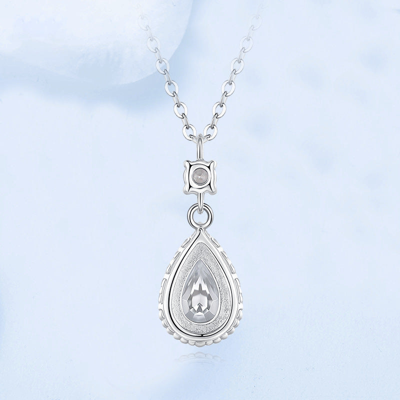S925 Sterling Silver With Shiny Diamond Water Drop Necklace For Women Light Luxury - 𝓢𝓱𝓸𝓹𝓵𝓮𝓬𝔂