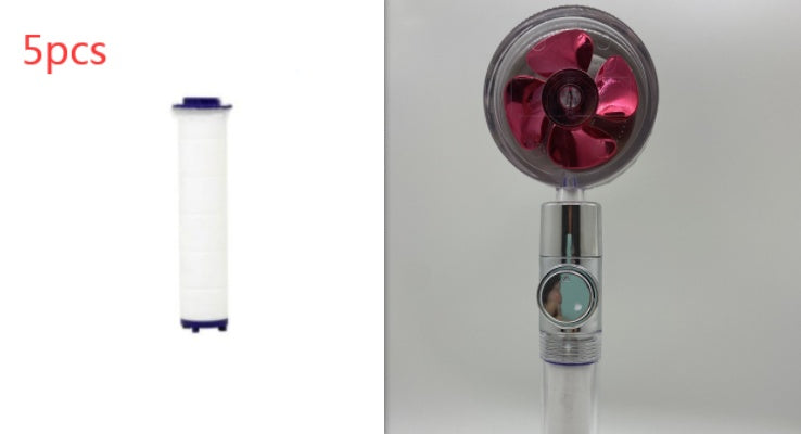 Shower Head Water Saving Flow 360 Degrees Rotating With Small Fan ABS Rain High Pressure Spray Nozzle Bathroom Accessories - 𝓢𝓱𝓸𝓹𝓵𝓮𝓬𝔂