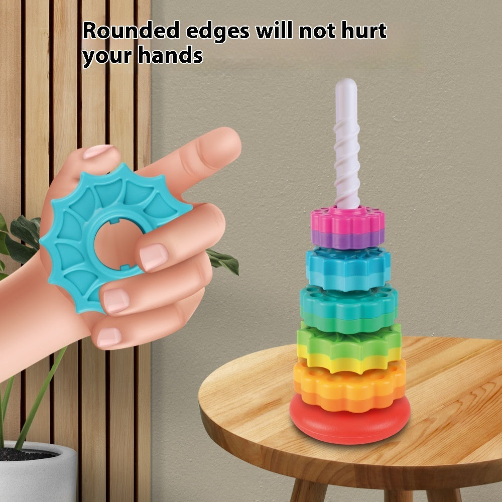 Rainbow Rotating Tower Toy Baby Early Education Intellectual Development Intelligence Ferrule - 𝓢𝓱𝓸𝓹𝓵𝓮𝓬𝔂