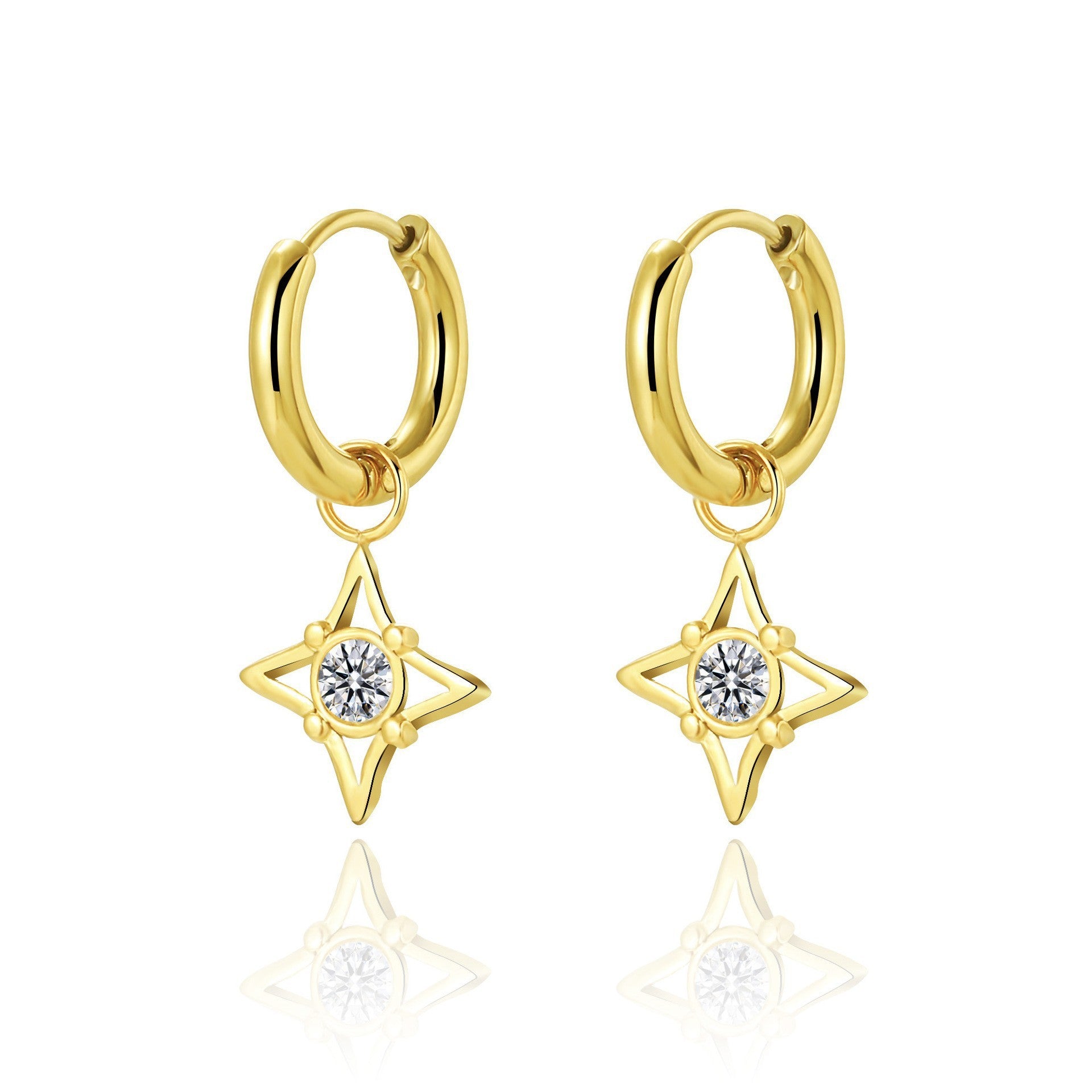 Stainless Steel Ear Clip Women's Vintage Natural Stone Earrings - 𝓢𝓱𝓸𝓹𝓵𝓮𝓬𝔂